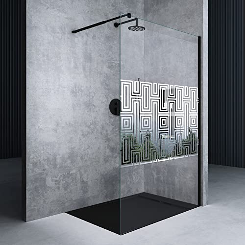 Mai & Mai Duschwand für Dusche Duschabtrennung 100x200cm Walk-In Schwarz ESG-Sicherheitsglas 10mm NANO Glas BRAM3 Bremen2DM