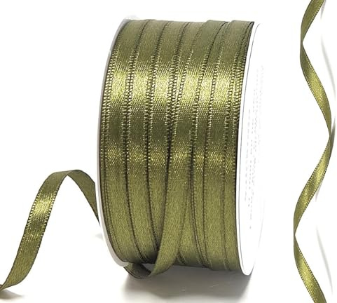 s.dekoda Satinband 50m x 6mm Olivgrün - Grün Schleifenband Dekoband Satin