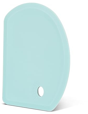 Lazymi Flexible Silicone Dough Scraper Cutter, Large (15.2×10.9CM) Multipurpose Pastry Scrapers Non Stick, Food Grade Bowl Scraper Bench Spatula for Baking Bread Sourdough Cake Pizza (Mint Green)