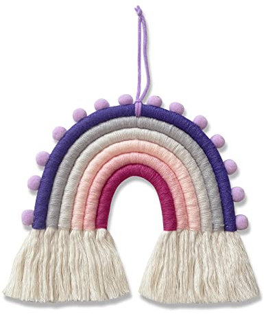 LICHENGTAI Makramee Regenbogen Wandteppich Deko, Boho Handgefertigte Wandteppich Wandbehang Kindergeburtstag Deko Handgefertigte Kindergeburtstag Room Decor Handgewebte Tapisserie Partyzubehör