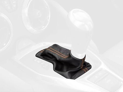 RedlineGoods Schaltsack Manschette automatik kompatibel mit Chevrolet Camaro 2016-23. Maßgeschneidert - Nicht universell. Echtes Top Qualitat Italienisches Alcantara. Schwarz mit Silberem Faden