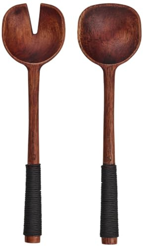 ASA Selection Salatbesteck mit Schwarzem Nylongriff Wood L 24 cm B 6,3 cm H 3,80 cm