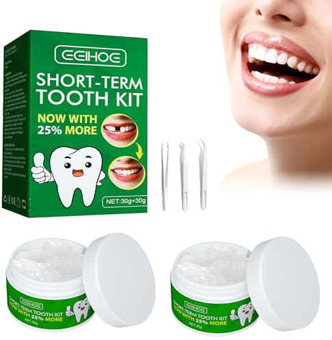 Utapossin Prothèses Dentaires Provisoires, Kit de Dent Provisoire Réparation, pour Fixer la Dent Cassée Manquante Remplissante, Remplissage Des Dents Manquantes et Cassées Ou Adhésif