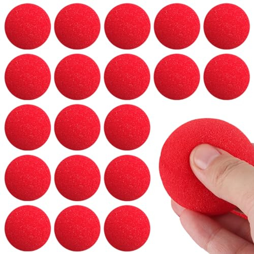 WanderGo 20 Stück Rote Schwammbälle, 4.5cm Magic Schaumstoffbälle Klein Weiche Schaumstoffbälle, Schwammkugeln magisch, Schaumstoffkugeln magisch, kleine Schwammkugeln, Halloween Zaubertricks