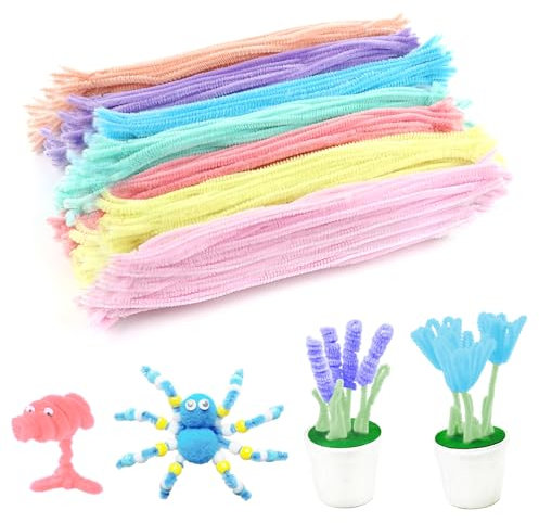 MXTIMWAN 500 Stück Pfeifenreiniger Chenilledraht 30CM, Pfeifenputzer Bunt Chenilledraht, Bendable, Bunt Chenille Pfeifenreiniger, DIY Basteln und Dekorieren für Kinder, Erwachsene, 7 Farben