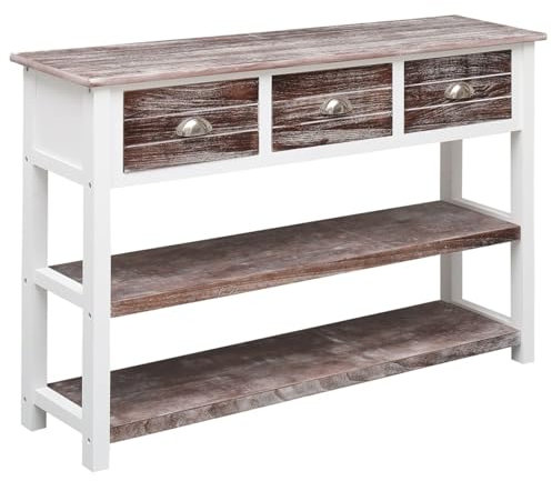 Camerina Sideboard Wohnzimmer Schrank Aufbewahrungsschrank Sideboard Wohnzimmer MöBel Antik-Braun 115x30x76 cm Holz