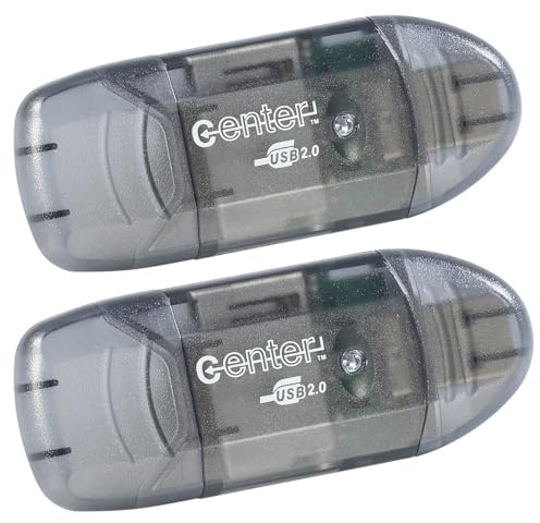 c-enter Stick-Kartenleser: 2er-Set USB-2.0-Cardreader & USB-Stick, für SD(HC/XC)-Karten (mit SD-Kartenleser, Karte)