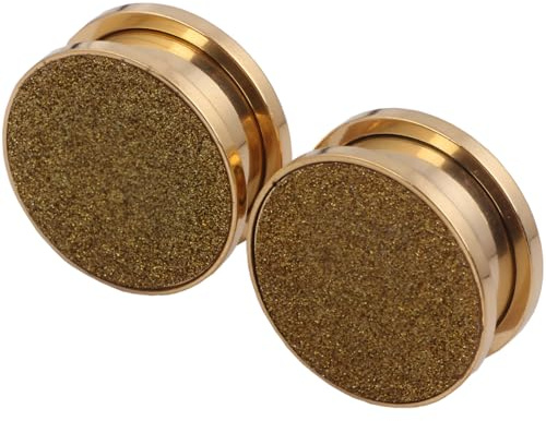 Decentraland 1 Paar Gold 5 mm(4 G) Solide Plugs Tunnel Ohrringe Ohrstöpsel Septum Piercing Ohrplugs Körperschmuck Ohr Dehnstäbe Expander Titanstahl Edelstahl Frauen Damen Herren