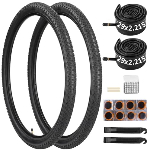 Fahrradreifen 29 Zoll Set – 29 Zoll MTB Reifen 29×2,125″/54-622 – 2 Fahrrad Reifen 29Zoll + 2 Schläuche & Reparaturset – Faltbare Gummireifen für Mountainbike, Trail & Gelände – Ersatzreifen Kit