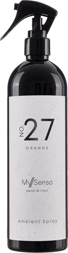 MySenso - N°27 Orange - Ambient Spray - frischer Duft für zu Hause - Fruchtig, Zitrus, Frisch. Praktische Flasche mit regulierbarem Sprühaufsatz - Made in Italy
