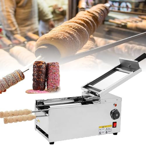XSDAJSD Forno per Dolci a Camino Commerciale FfiMe, Macchina elettrica per Cake Pop da 1500 W con 2 rulli, Macchina per tostapane per Cake Roll, per Ristorante
