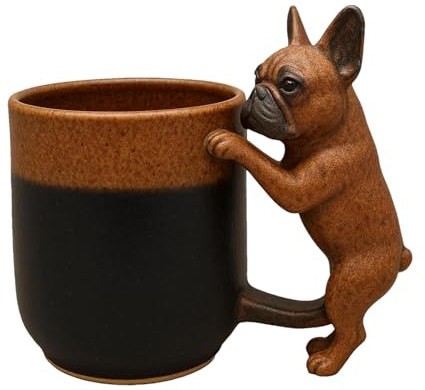 Tuxxjzm Taza 3D de animales – Taza de perro 3D con asa, adorable decoración de cachorros, exquisita taza para amantes de los perros, para vacaciones, amigos, cumpleaños