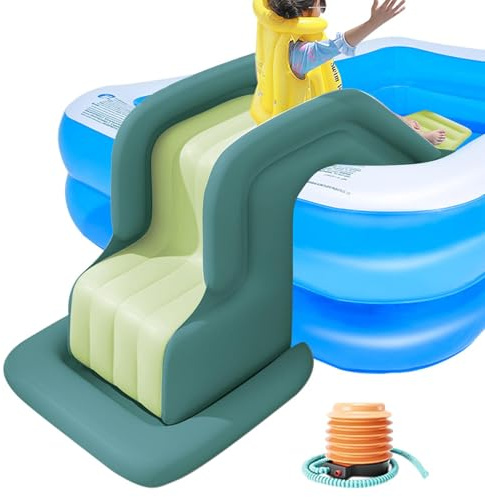 Toboggan aquatique pour piscines gonflables - Toboggan avec fonction anti-basculement pour s'amuser en plein air dans les parcs aquatiques - Pour piscines hors-sol et piscines encastrées
