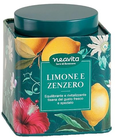Cofanetto Regalo Neavita barattolo caddy herbarium con Tisana Limone e Zenzero Una miscela rigenerante dal gusto vivace e agrumato! 100 g