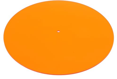 Generic Skivbordsmatta, Tight Definierad Bas Akryl Reducera Statiskt Dammbrus Skivtallrik Slipmatta för 12-tums Vintage Skivspelare (Genomskinlig orange)