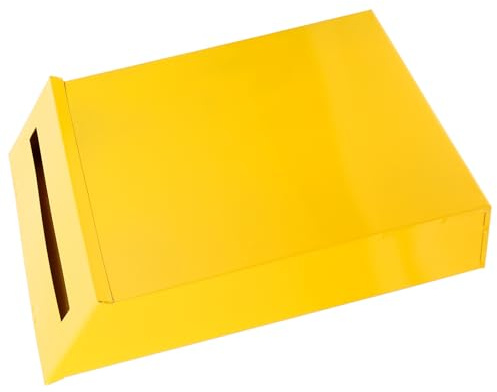 Veemoon Boîte aux Lettres Vintage en Fer Jaune, Boîte Murale Extérieure pour Jardin, Organisateur de Courrier Suspendu, Décoration Rétro Fonctionnelle et Compacte pour Maison – Capacité