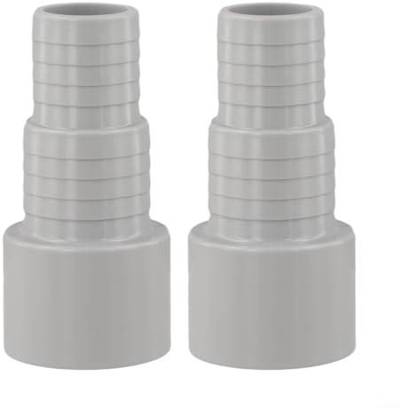 Adaptador de manguera para equipos de piscina de 50 mm OD ABS Construcción que soporta líneas de manguera de 32 mm y 38 mm de diámetro interior (2 piezas)
