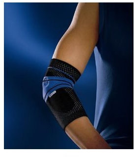 Bauerfeind 11061603070003 Epitrain Ellenbogenbandage, Größe 3, 22,9 cm-9–3/10,2 cm Umfang, schwarz/blau