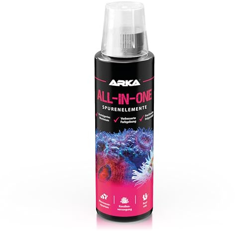 Korallenpflege Meerwasseraquarium 236 ml – Allround-Versorgung für SPS, LPS & Weichkorallen – mit Kalzium, Magnesium, Jod & Vitaminen – über 70 Nährstoffe – ARKA All-In-One