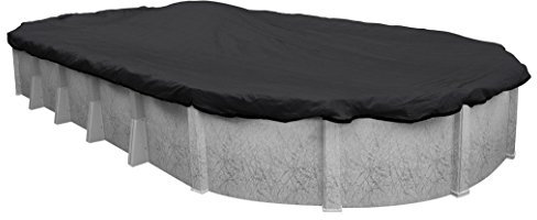 Pool Mate 381218-PM Black Mesh Winter Cover for Oval Above Ground Swimming Pool, 12 x 18'