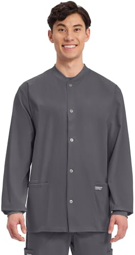 Cherokee WW Professionals Scrub Jacket for Men Snap Front
