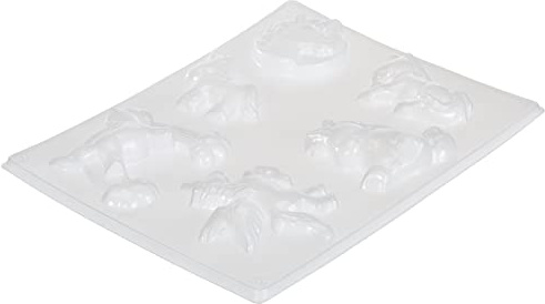 Rayher Rayher 36080000 Gießform: Einhörner, 6 Motive 5-6cm, SB-Btl 1Stück, Weiß