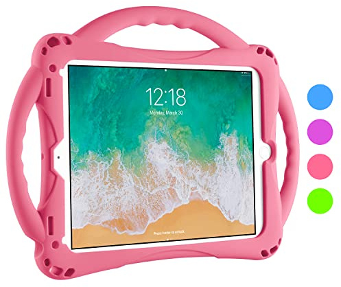 TopEsct iPad 9.7 inch Case Kinder, Anti-Shock Stoßfest Griff Ständer Schutzhülle für iPad 5th/6th(2018/2017 Ausgabe),iPad Air,iPad Air 2 und iPad Pro 9.7 (Rosa)