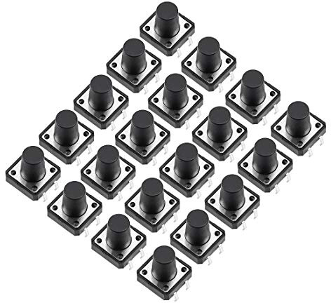 sourcing map 20 Stücke 12x12x11mm Platte Mini/Mikro/Klein PCB Druckknopf Schalter DIP DE de