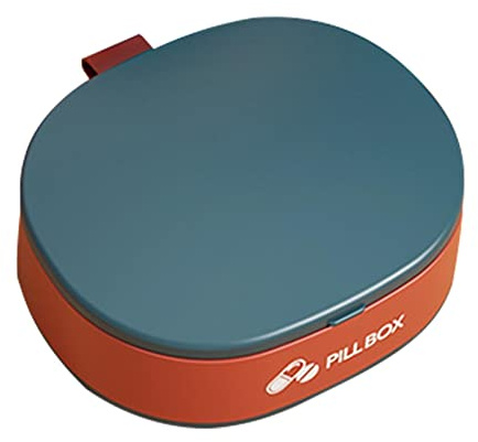 Portapillole da Viaggio, 6 Scomparti, Contenitore Leggero per Pillole con Forte sigillatura, Dispenser Portatile con Cinturino in Silicone per Pillole, Olio di Pesce, integratore Alimentare