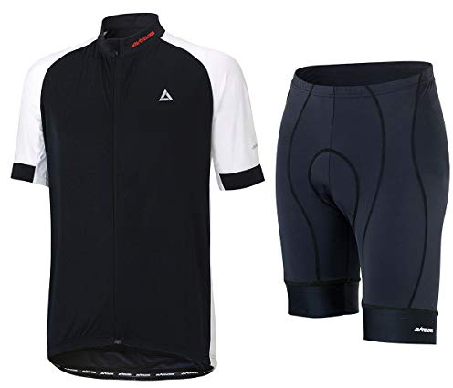 Airtracks Funktions Radtrikot Set - Fahrradhose Kurz Comfort Line + Fahrradtrikot Kurzarm Pro Line - Atmungsaktiv - Reflektoren