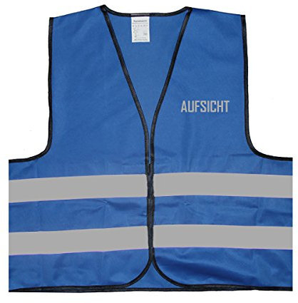 Warnweste - Signalweste - Aufsicht - Warnweste mit reflektierendem Aufdruck - Größe S/M, Blau