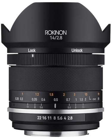 Rokinon Series II 14mm F2.8 Ultra Wide Angle Lens for Canon EF – Manual Focus, Weather Sealed, De-Click Aperture Switch, Built-in Hood, UMC Glass, Ideal for Landscape, Interior, Architecture