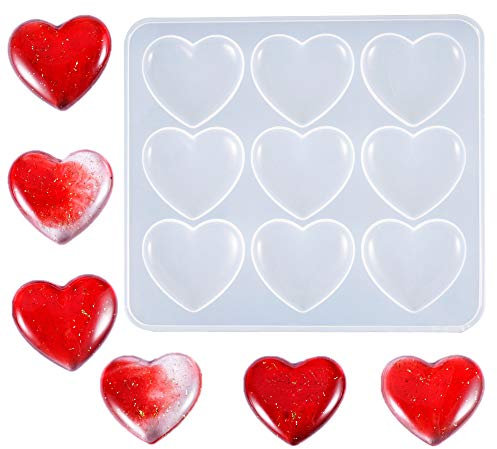 Nifocc - Molde de silicona con forma de corazón para hacer joyas, llaveros, manualidades, manualidades, herramientas de bricolaje