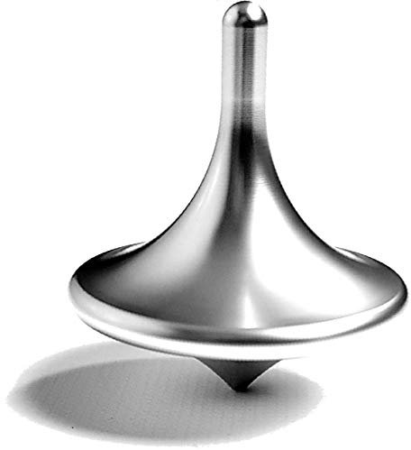 SuperEE Hochwertiger Metall-Kreisel aus massiven Aluminium Design (Titanium-Silber L)