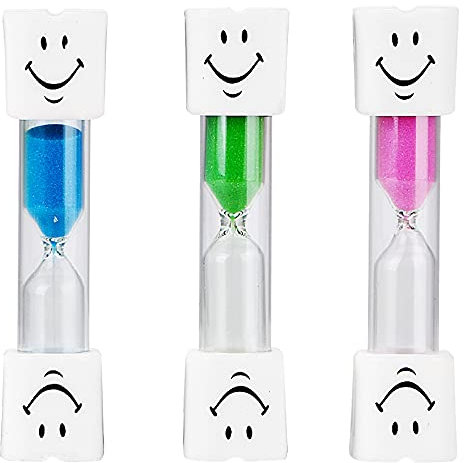 ZKSM Zahnputzuhr für Kinder, 3 Minuten, Sanduhr für Zahnbürsten (3 Stück)