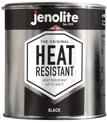 JENOLITE Heat Resistant Matt Black Paint | 500ml | 650°C | Multi-Surface | Ideal for BBQ, Stoves, Chimineas, Fire Screens & Surrounds, Automotive
