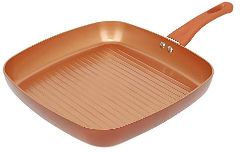 Poêle à frire carrée en aluminium forgé avec revêtement céramique 28 cm