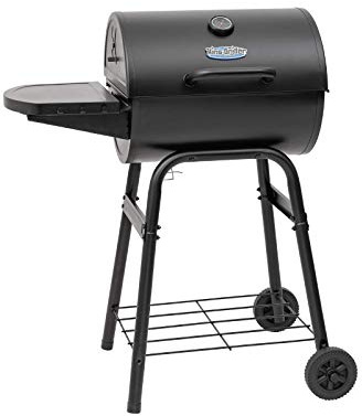 Char-Griller® King-Griller Gambler Charcoal Grill and Smoker with Damper Smoke Control, Cast Iron Grates, and Side Shelf, 315 Cooking Square Inches in Black, Model E1416