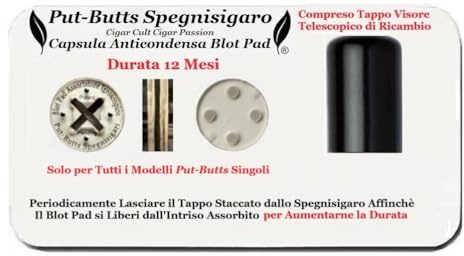 1 Speciale Capsula Anticondensa Antiodori Blot Pad Durata 12 Mesi. Solo per Modelli L 100 Singoli. Nuovo Brevetto del Produttore di Put-Butts Spegnisigaro. Made in Italy