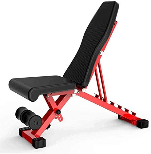 SMSOM Flachbank, einstellbares Gewicht Bench Ganzkörpertraining Faltbare Neigung Decline Übungs-Trainings-Bank for Hauptgymnastik, Schwarz
