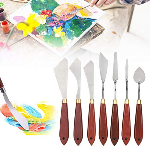7 Teile/satz Malmesser Set Edelstahl Spachtel Malwerkzeuge Ölgemälde Mischschaber für Künstler Ölgemälde/Öl/Acryl/Handwerk