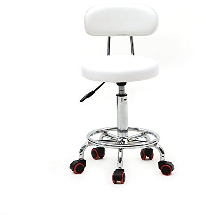 Alightup Sgabello da ufficio, sgabello a rotelle professionale con schienale girevole a 360°, sedia a rotelle, altezza regolabile per salone di massaggio, cucina, ufficio, clinica, pub, cucito