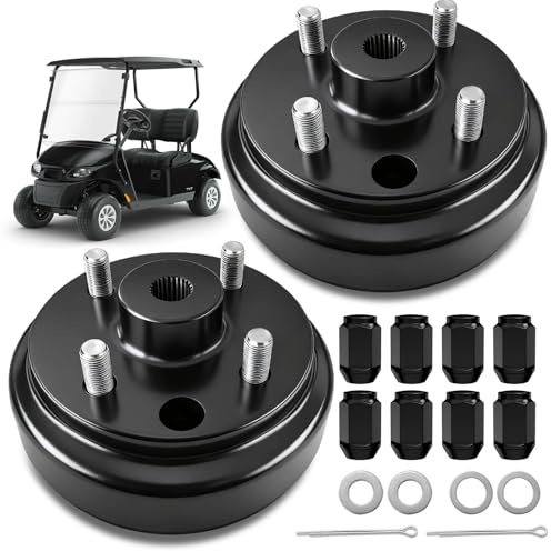 EZGO Brake Drum Hub Assembly with Nuts for EZGO TXT PDS 1982-up Electric & 1982-1993 2-Cycle Gas Golf Carts 24 Tooth Star Spline EZGO Rear Hub Enhanced Braking OEM 19186G1P, 17298-G1, 17082-G2
