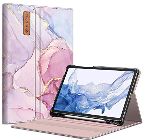 FINTIE Schutzhülle für Samsung Galaxy Tab S8/Tab S7 11 Zoll (Modell SM-X700/X706/T870/T875/T878) mit integriertem S-Stifthalter, Multi-Winkel-Portfolio-Schutzhülle mit Tasche, automatischer