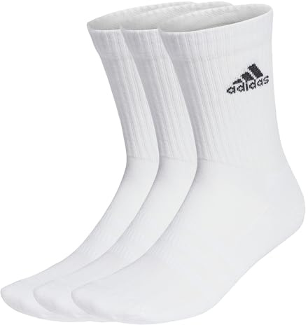 adidas Unisex - Vuxen Cushioned Crew Socks 3 Pairs, White / Black, 13-14.5