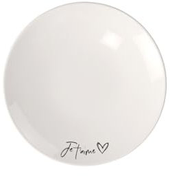 Villeroy & Boch - Statement Assiette Pour Le Petit-Déjeuner Je T’Aime 21 X 21 X 2,5 Cm, Assiette En Porcelaine Blanche
