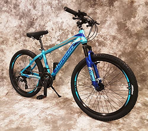 Generisch 24 Zoll Aluminium Mountainbike Mirage Gefedert, 21-Gang Kettenschaltung, Scheibenbremsen NEU 2467-TÜRKIS Bitte BEACHTEN AB 138 cm KÖPERGRÖSSE GEEIGNET !!!!!!!