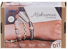 Glorex 5100903 Makrame Craft Set, armband självknuten, innehåll för 3 armband