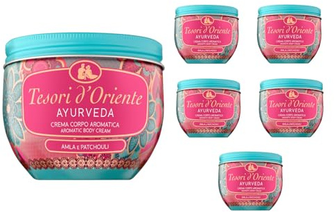 Tesori dOriente Creme Körpercreme Ayurveda Aloe Vera Calendula cream zarte Haut aromatische Körpercreme 6x 300 ml, Wellness-Rituale für Körper & Sinne