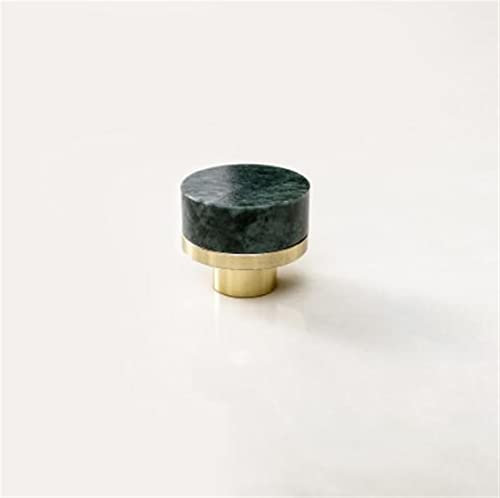 Messing-Marmor-Möbelgriff, Türknäufe, luxuriös, quadratisch, rund, Zylinder, Schranktürgriffe für Schublade, Kleiderschrank, Küche, Griffe, 1 Stück, fangdanwang (Farbe: runder Marmor)